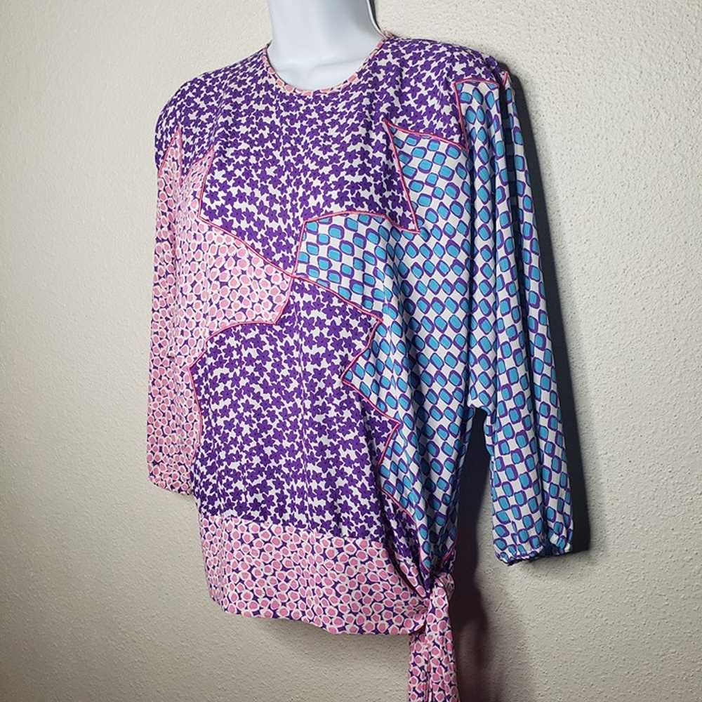 Vintage Diane Freis Sz M Multicolored Embroidered… - image 2
