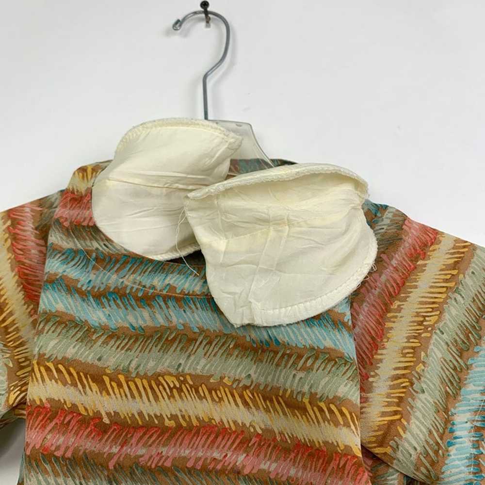 Vintage Casual Corner M Colorful Striped Silk Blo… - image 4
