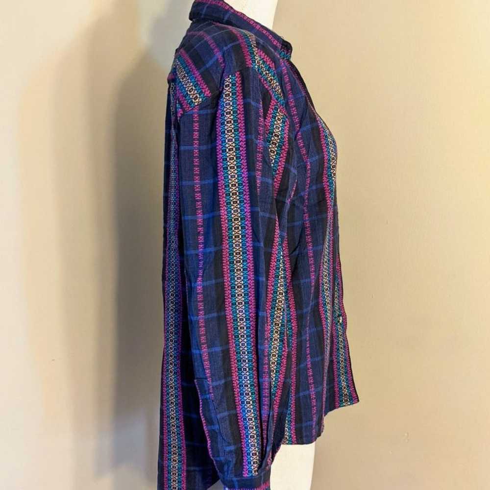 Vintage western vibes plaid & woven button down s… - image 4