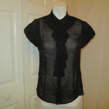 Aggie vintage sheer  short sleeve blouse - image 1