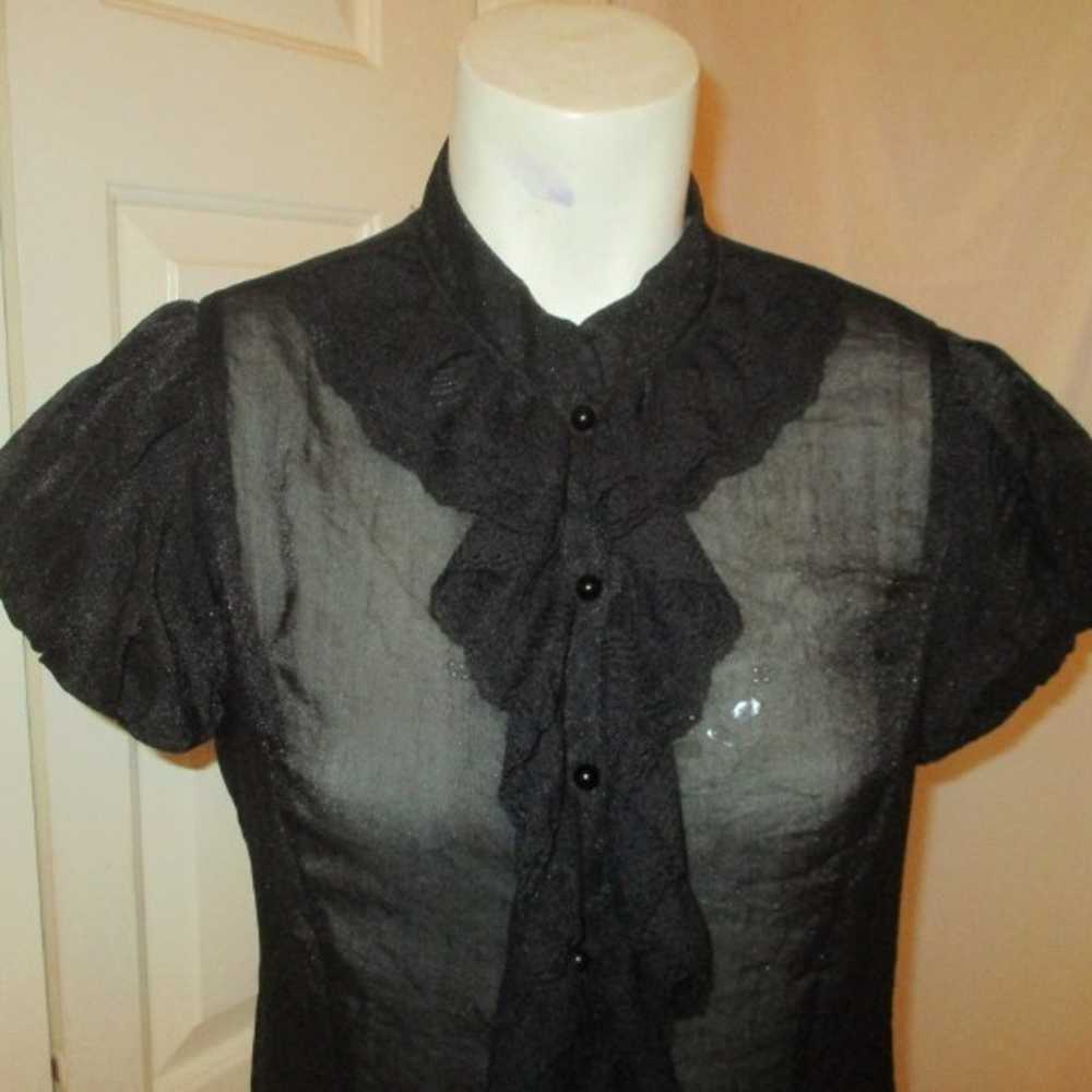 Aggie vintage sheer  short sleeve blouse - image 2