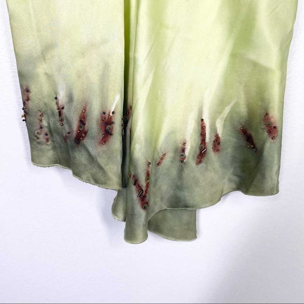 VINTAGE Y2K Silk Beaded Watercolor Blouse Palm Tr… - image 5