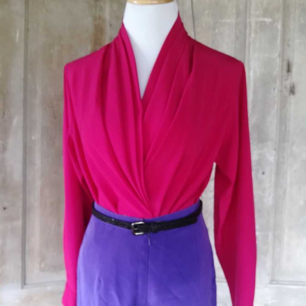 Vintage Pleated Pink Blouse - image 1