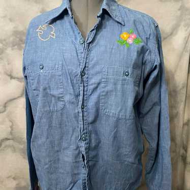 Vintage Madewell Embroidered Button Up