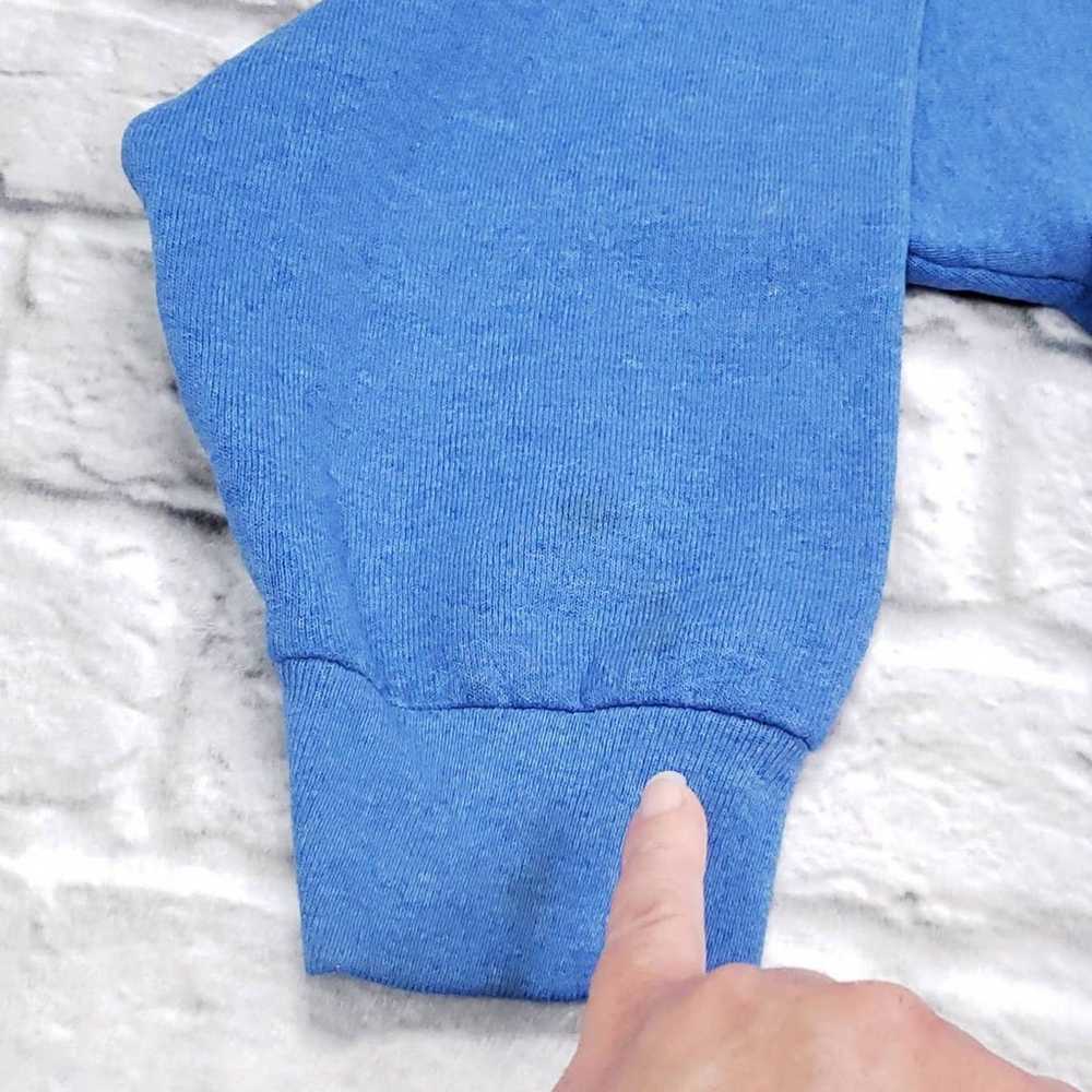Vintage Blue Sweatshirt Patchwork Quilt - image 10