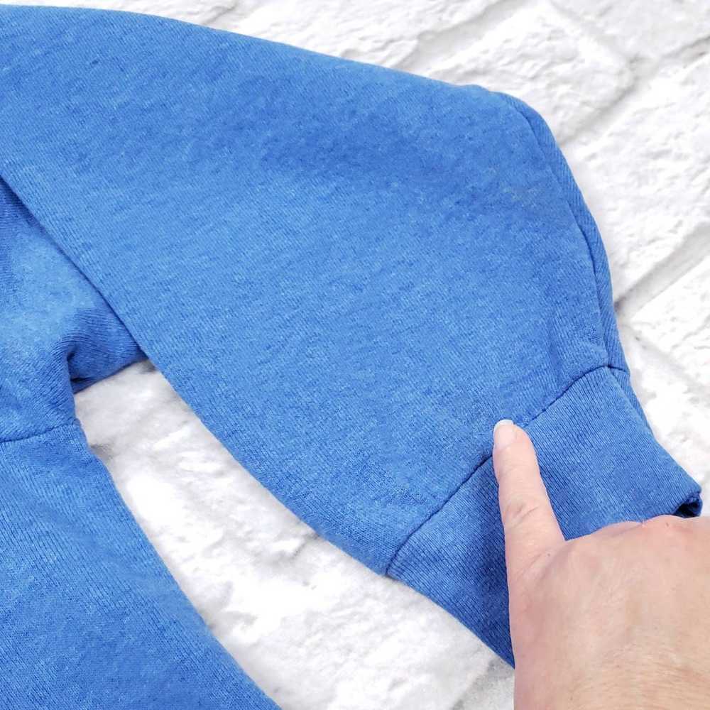 Vintage Blue Sweatshirt Patchwork Quilt - image 3