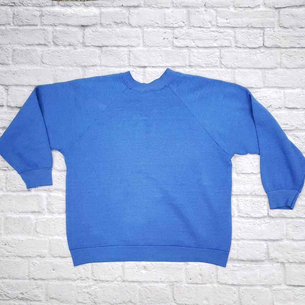 Vintage Blue Sweatshirt Patchwork Quilt - image 4