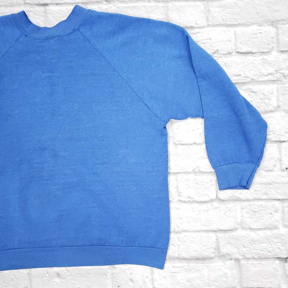 Vintage Blue Sweatshirt Patchwork Quilt - image 8