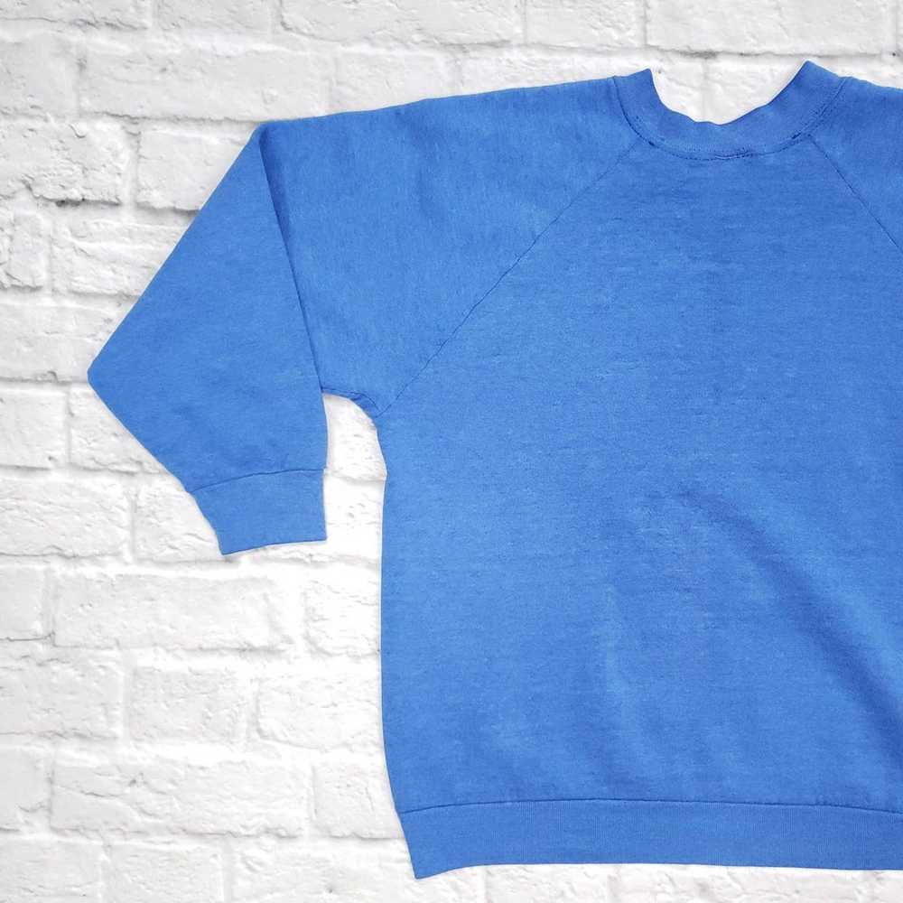 Vintage Blue Sweatshirt Patchwork Quilt - image 9