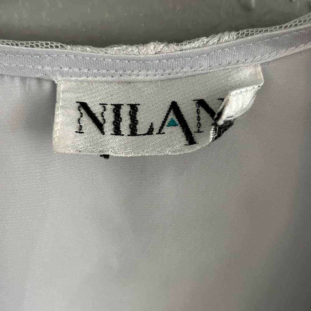 VTG Nilani Satin Blouse Size 10 Lace Collar Pintu… - image 9