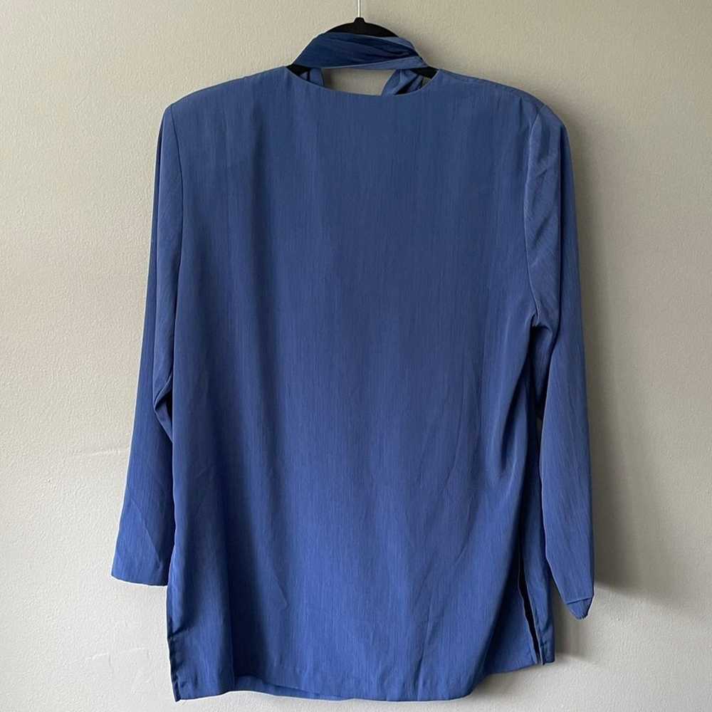 Vintage 1980's Blue S.G. Sport Collection Blouse … - image 3