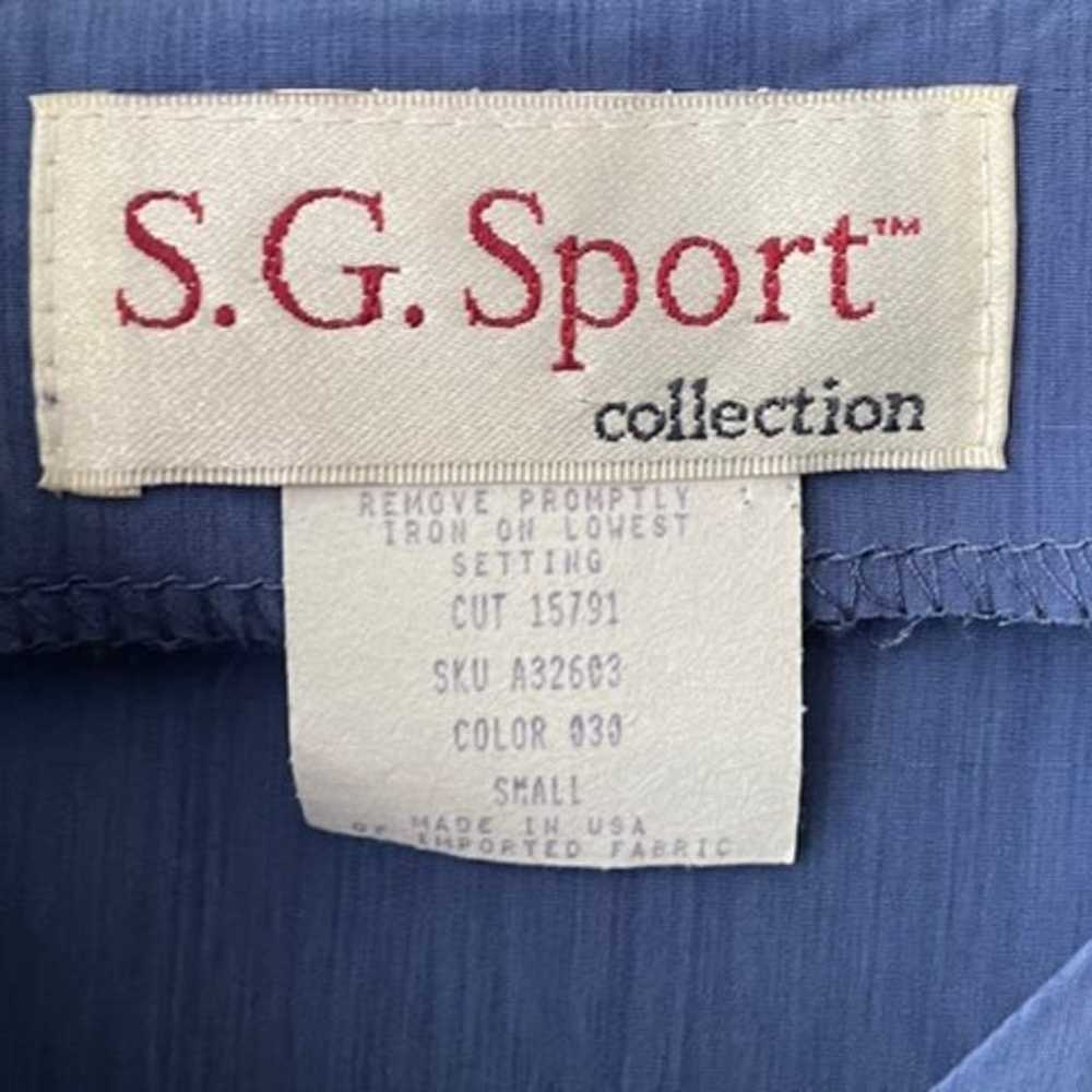 Vintage 1980's Blue S.G. Sport Collection Blouse … - image 4