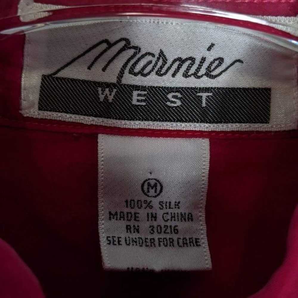 Marnie West Vintage Bright Pink Silk Long Sleeve … - image 2