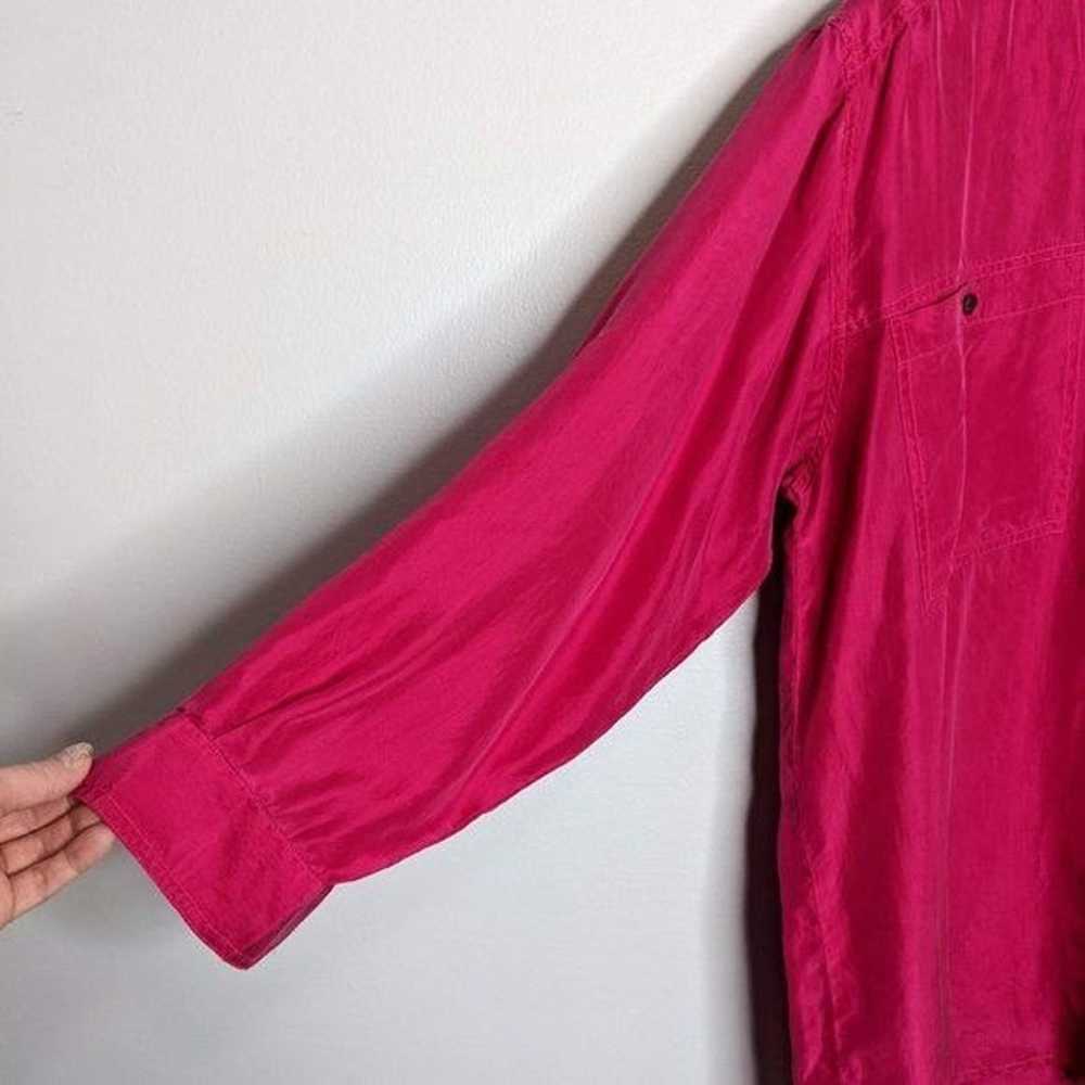 Marnie West Vintage Bright Pink Silk Long Sleeve … - image 5
