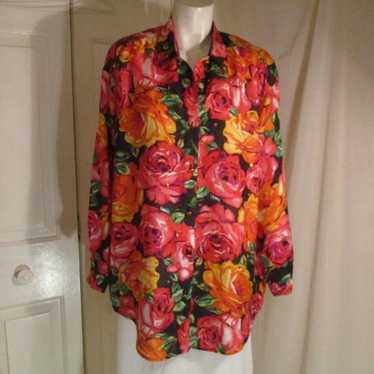 Carole Little vintage silk button down - image 1