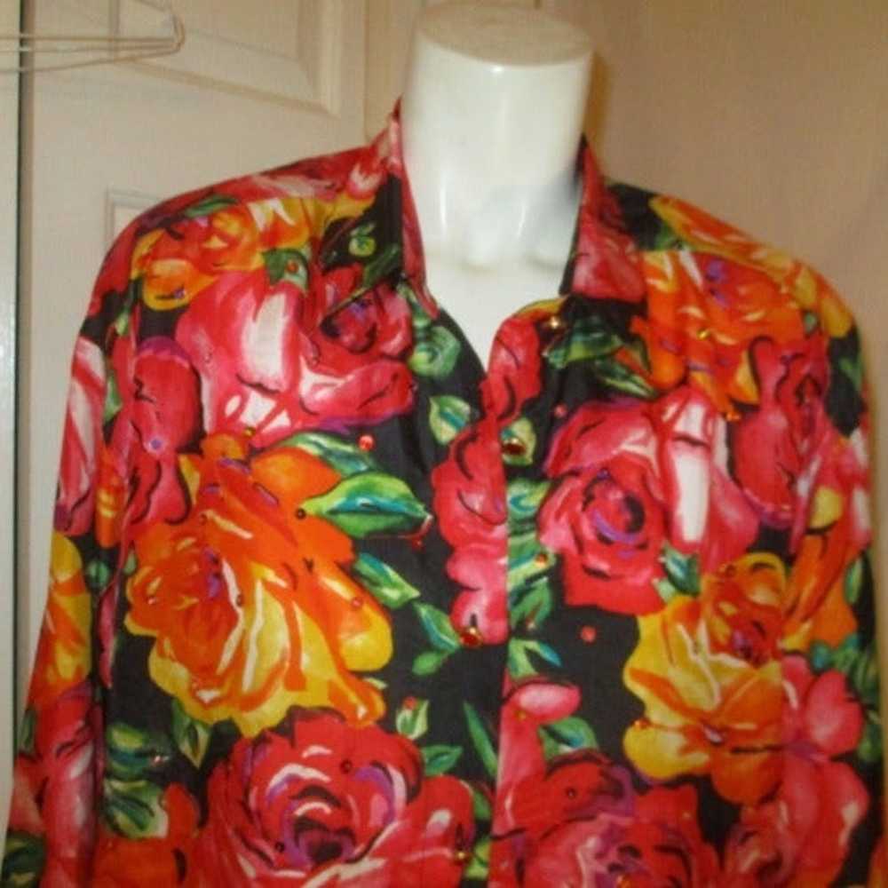 Carole Little vintage silk button down - image 2