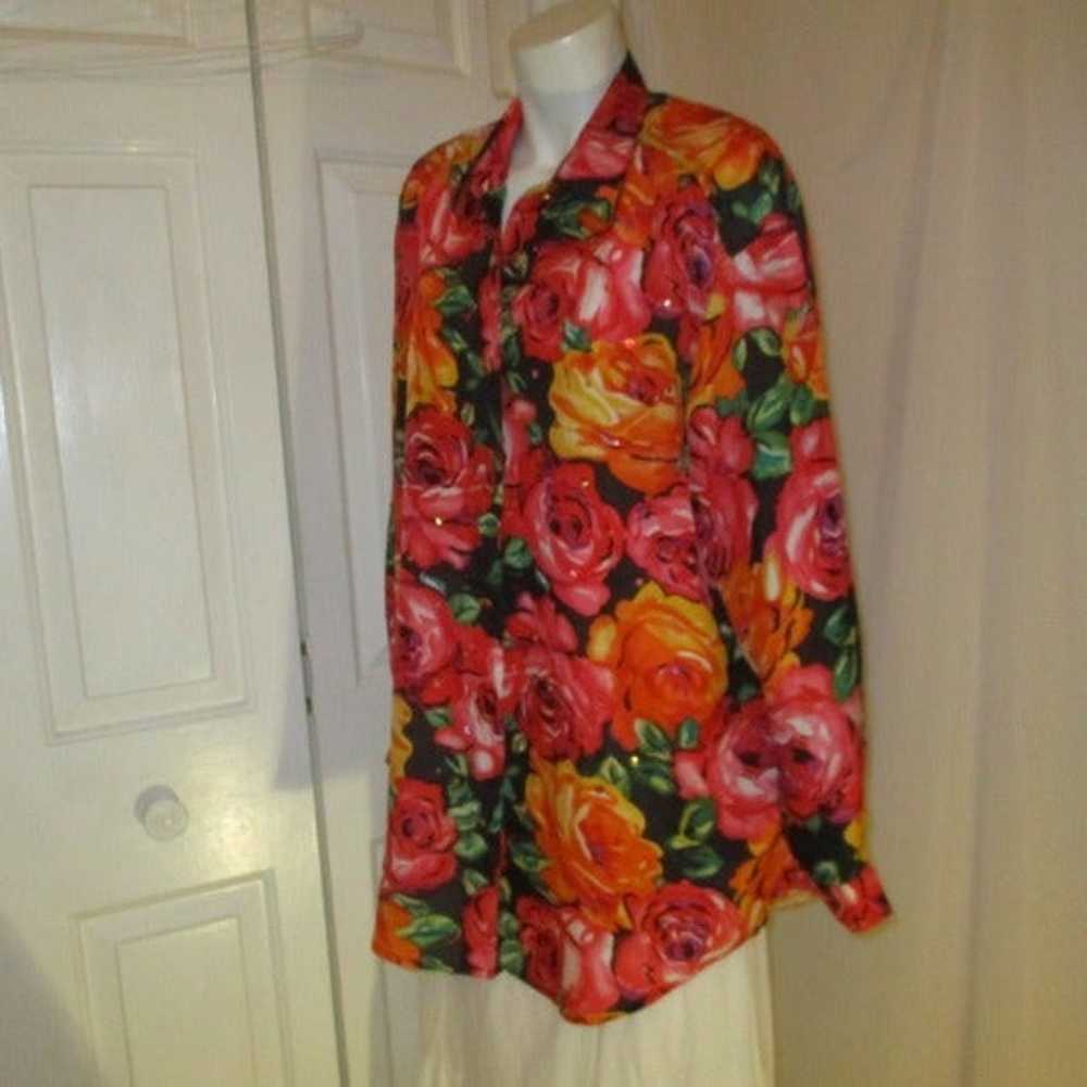 Carole Little vintage silk button down - image 7