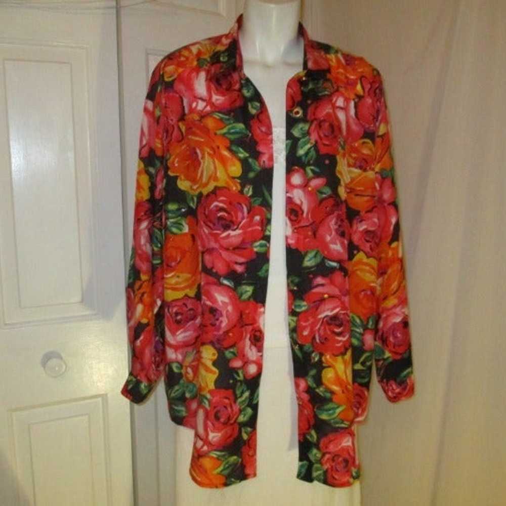 Carole Little vintage silk button down - image 8