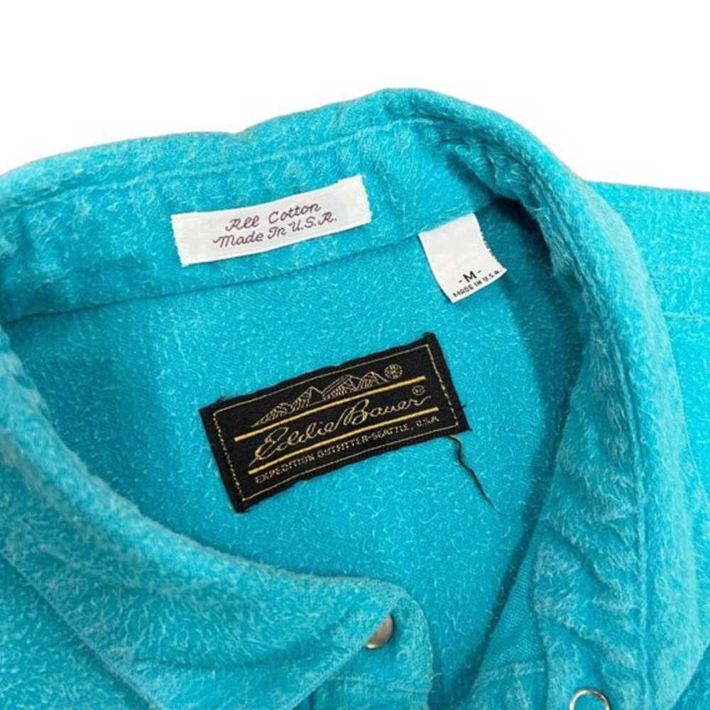 True Vintage woman’s Eddie Bauer flannel Turquois… - image 2