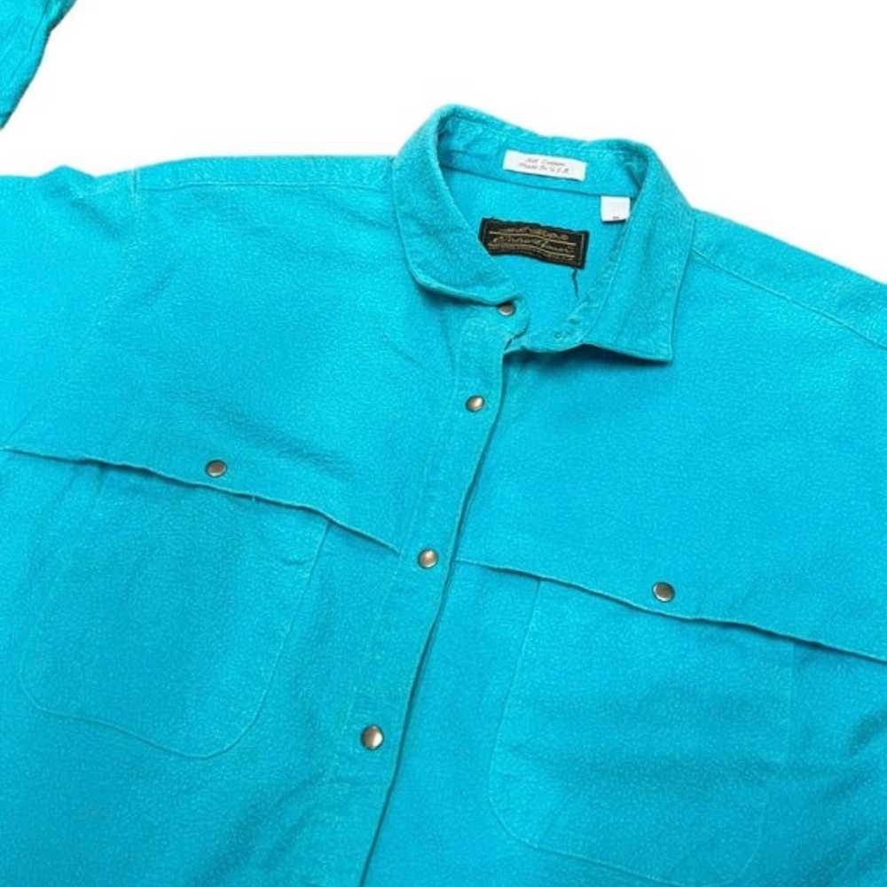 True Vintage woman’s Eddie Bauer flannel Turquois… - image 3