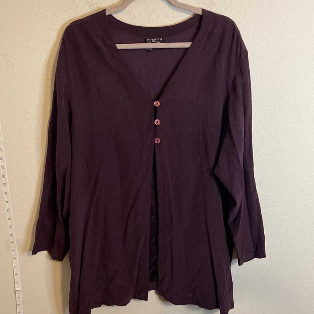 Eileen Fisher purple silk cover up size 2 - image 1