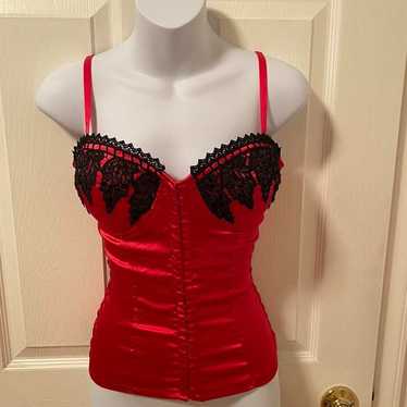 Black and Red Corset Stunning early 2000s Y2K mall - Depop