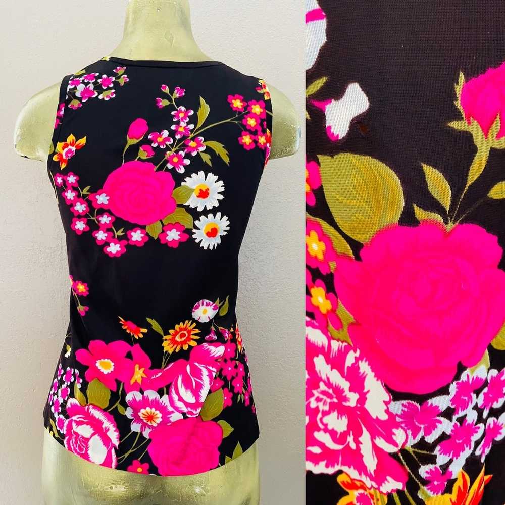 MISTER ROBERT Vintage MCM Silky FLORAL Tank TOP M… - image 3