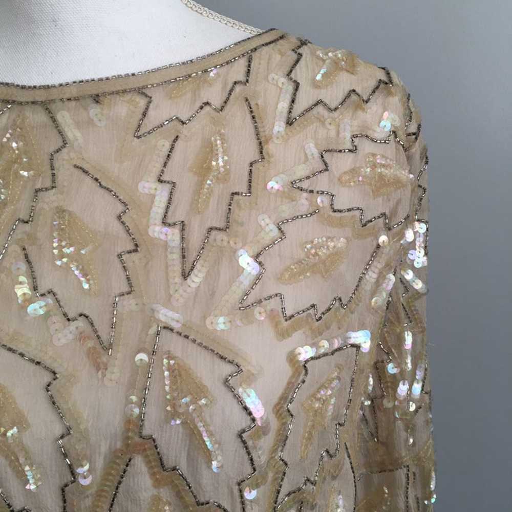 Vintage Falling Leaves Sequin Top - image 4