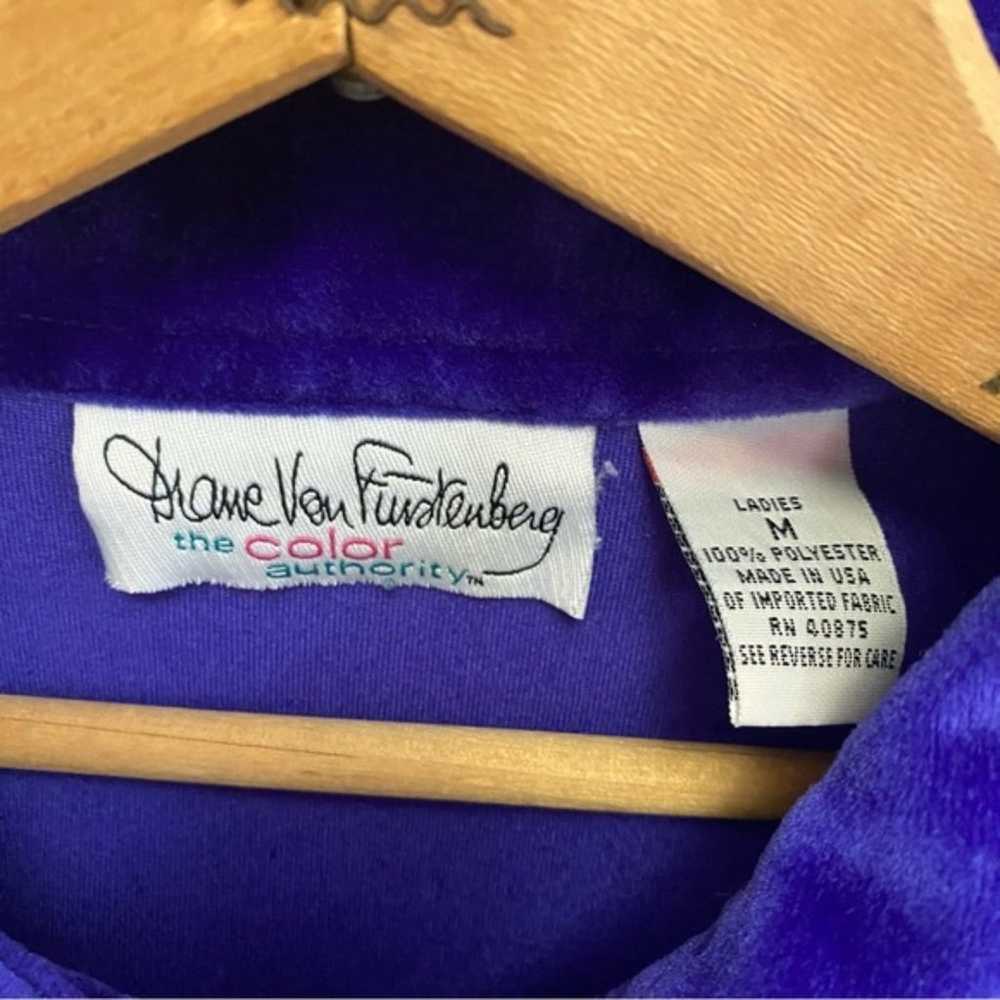 Diane Von Furstenberg Vintage Purple Velour Butto… - image 7
