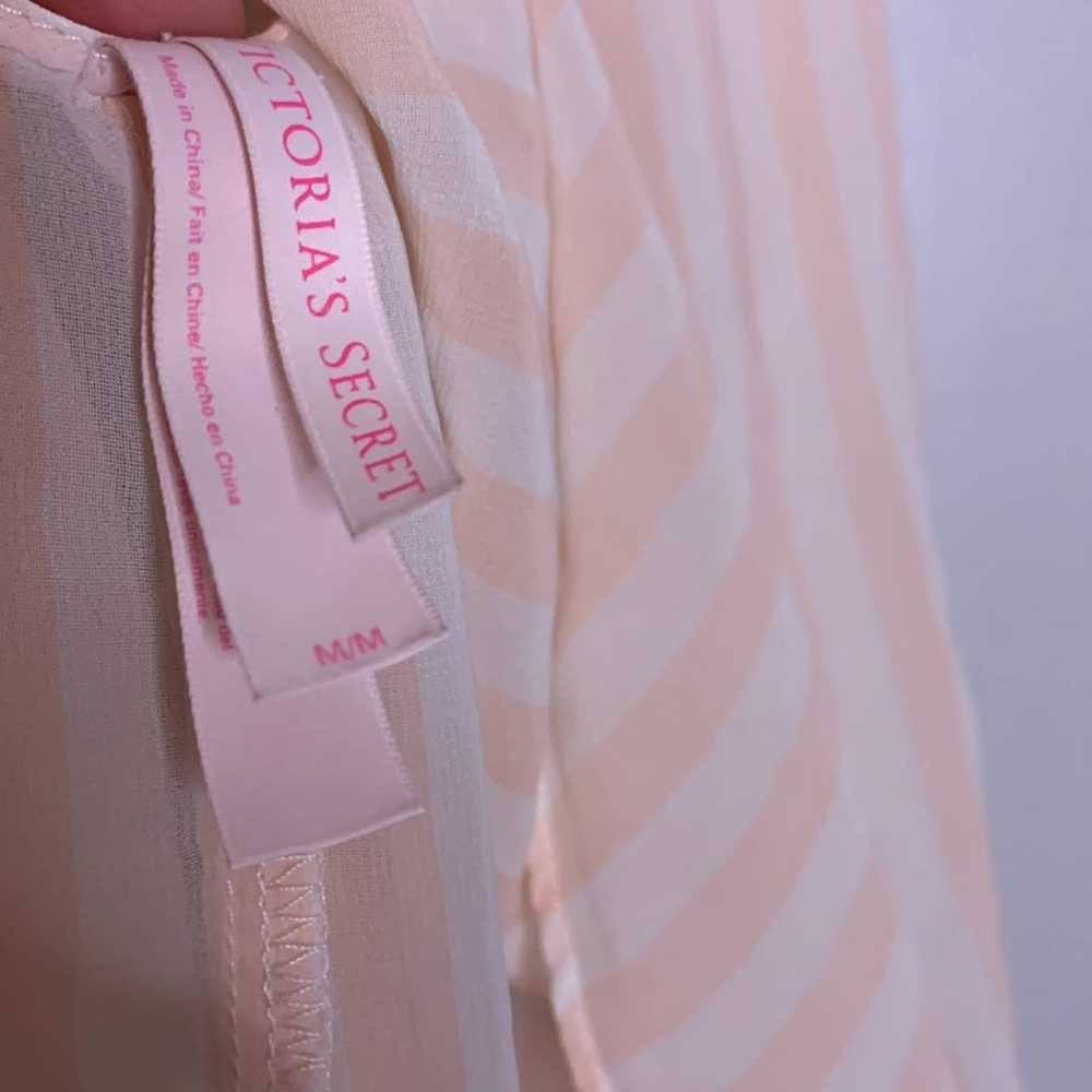 Vintage Victoria’s Secret pink striped teddy tuni… - image 3