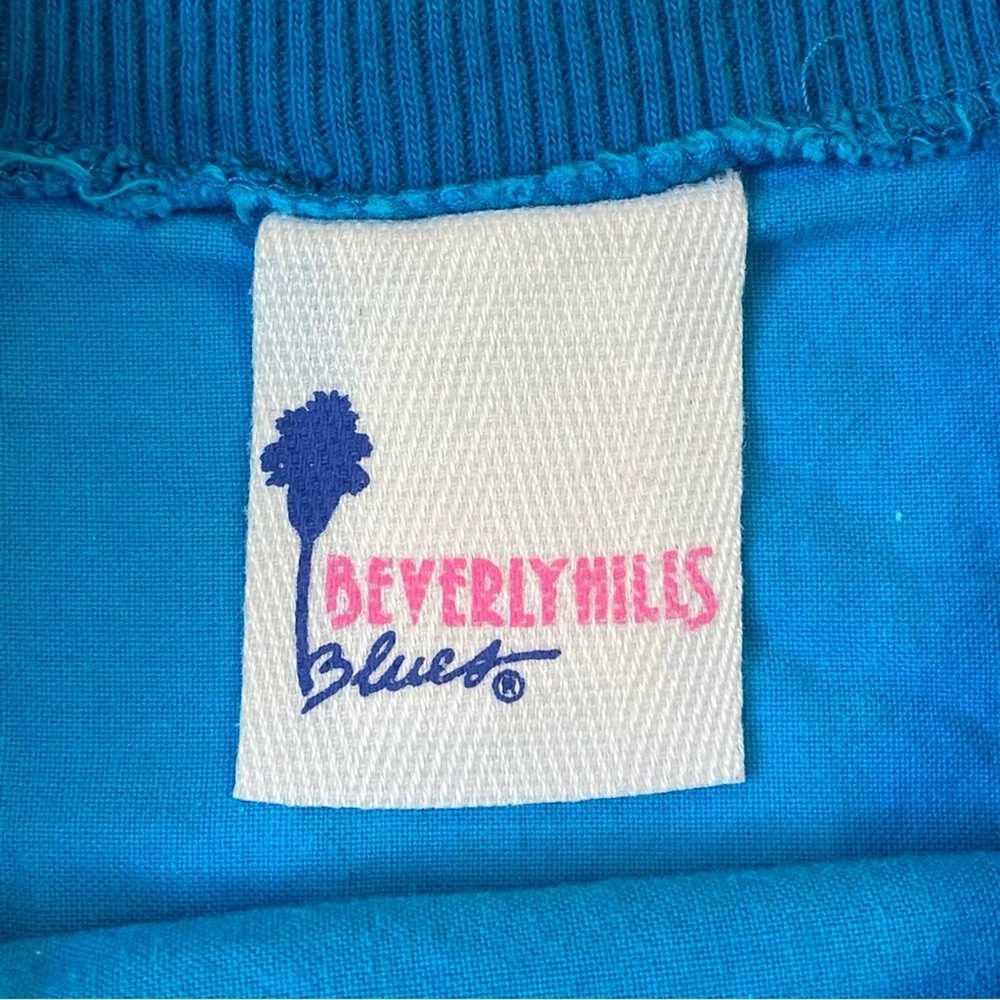 Vintage 80s Beverly Hills Blues Crop Top Single S… - image 7