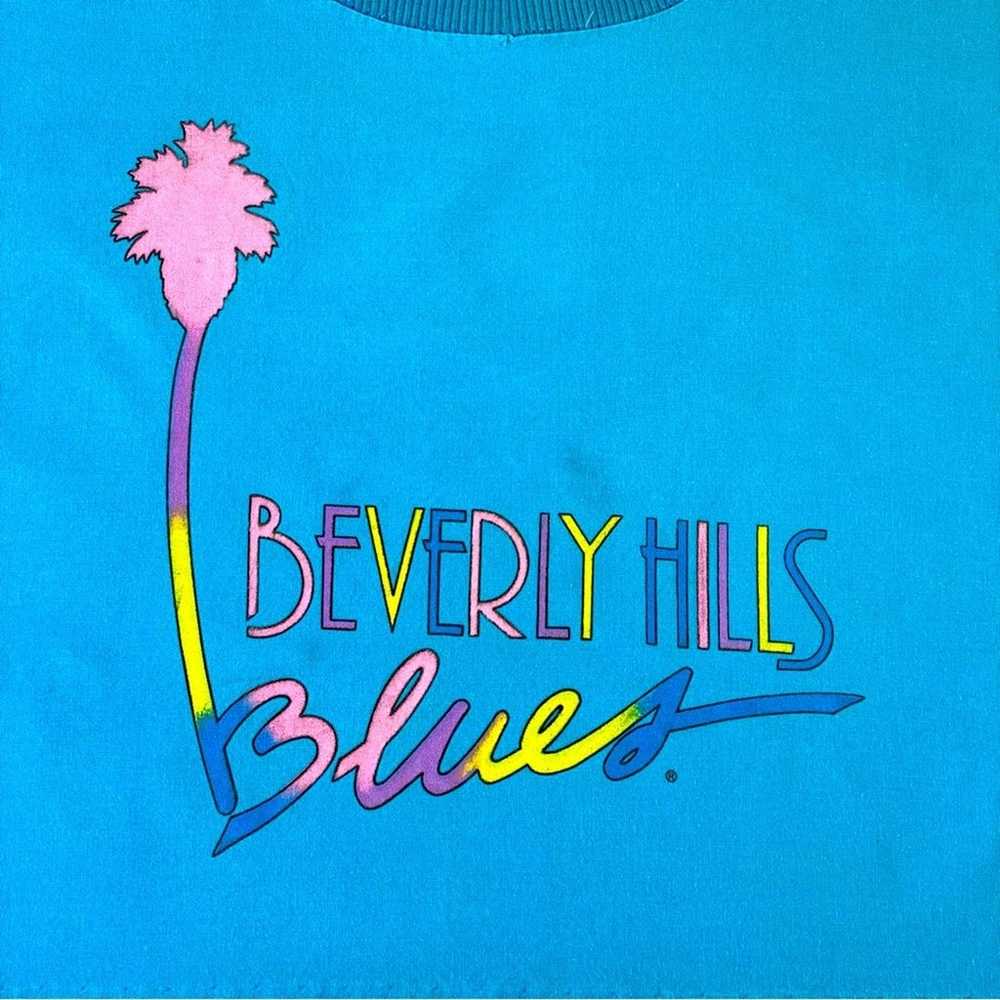 Vintage 80s Beverly Hills Blues Crop Top Single S… - image 9