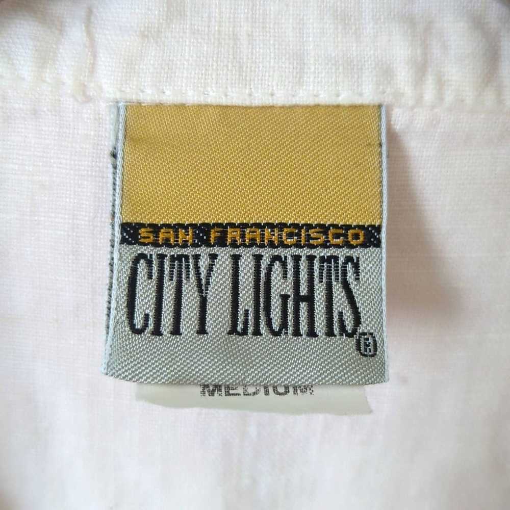 City Lights 90's Vintage 100% Linen Long Sleeve B… - image 3