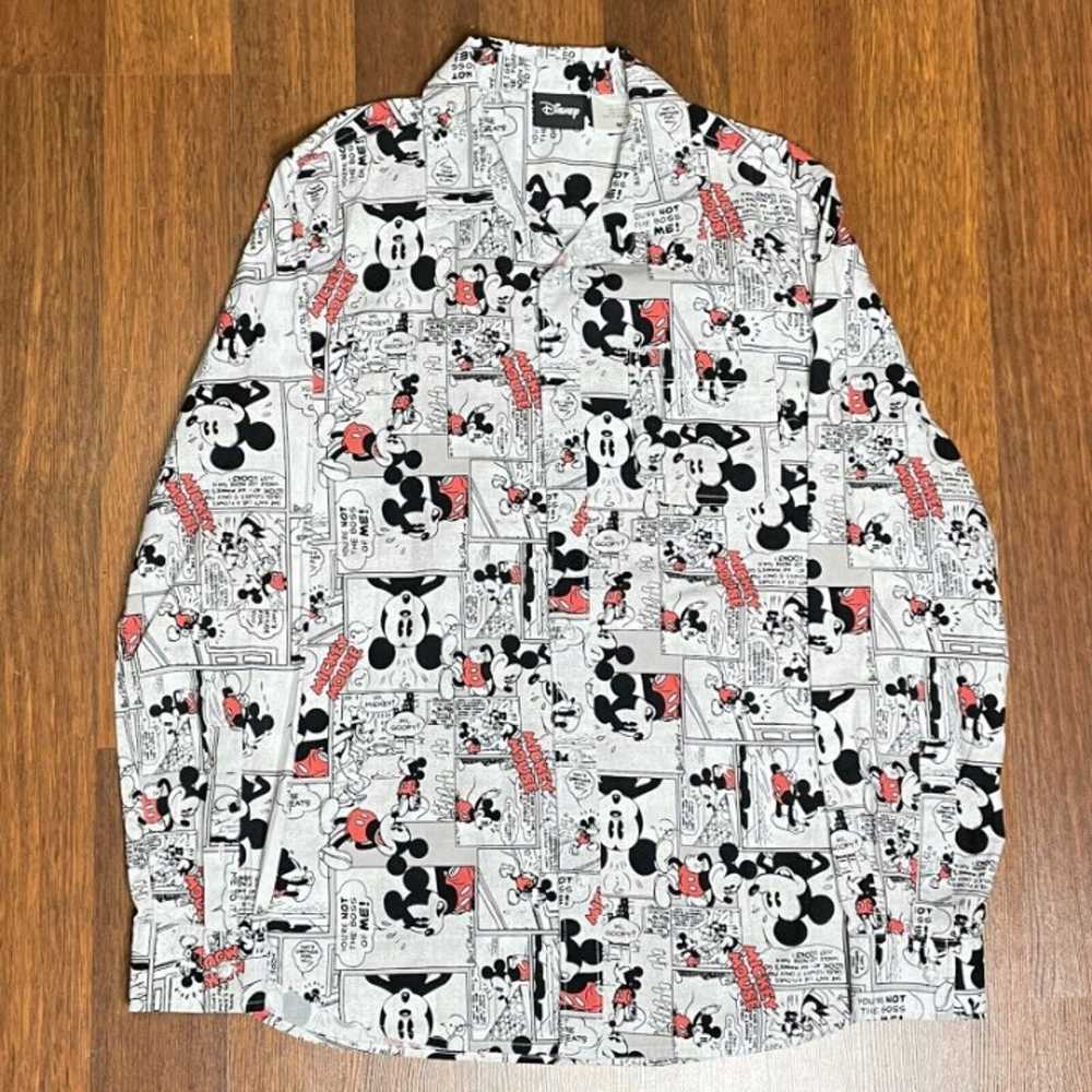 Vintage Mickey Mouse Shirt Comic Strip All Over P… - image 1