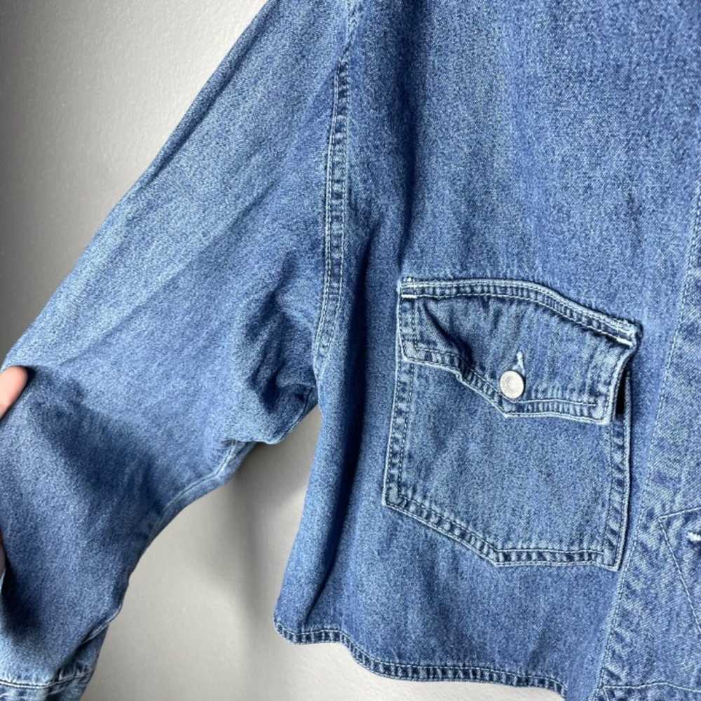 Levi's Cropped Denim Shirt Button Front Long Slee… - image 2