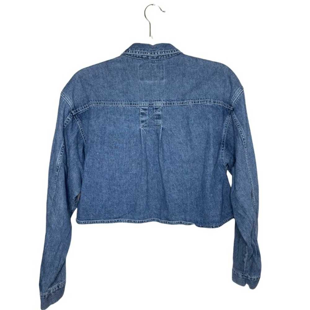 Levi's Cropped Denim Shirt Button Front Long Slee… - image 6
