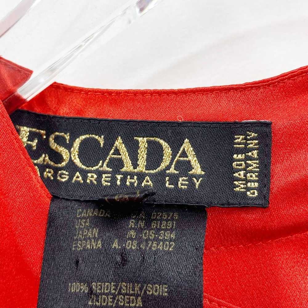 ESCADA Vintage Red Silk Short Sleeve Blouse - image 2