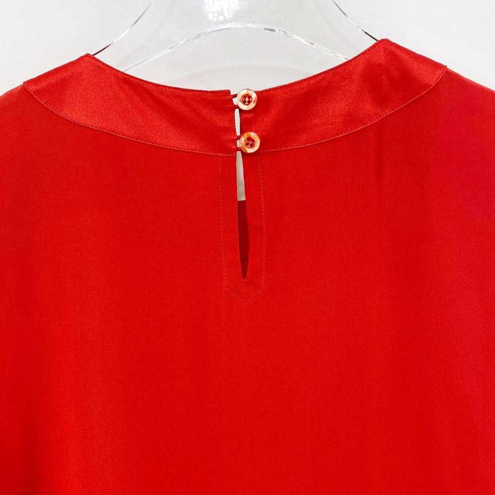 ESCADA Vintage Red Silk Short Sleeve Blouse - image 5