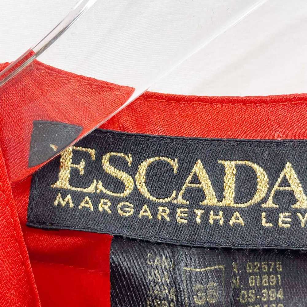 ESCADA Vintage Red Silk Short Sleeve Blouse - image 6