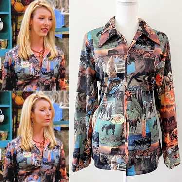 Rare Vintage Silk Button-Down ASO hotsell Phoebe Buffay in Friends + Anya Jenkins in BTV