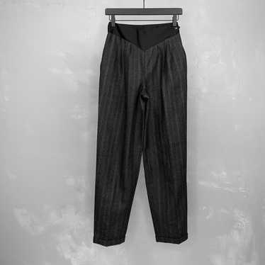 80s Flat Front High Waisted Pleated Front Trousers by UMEN