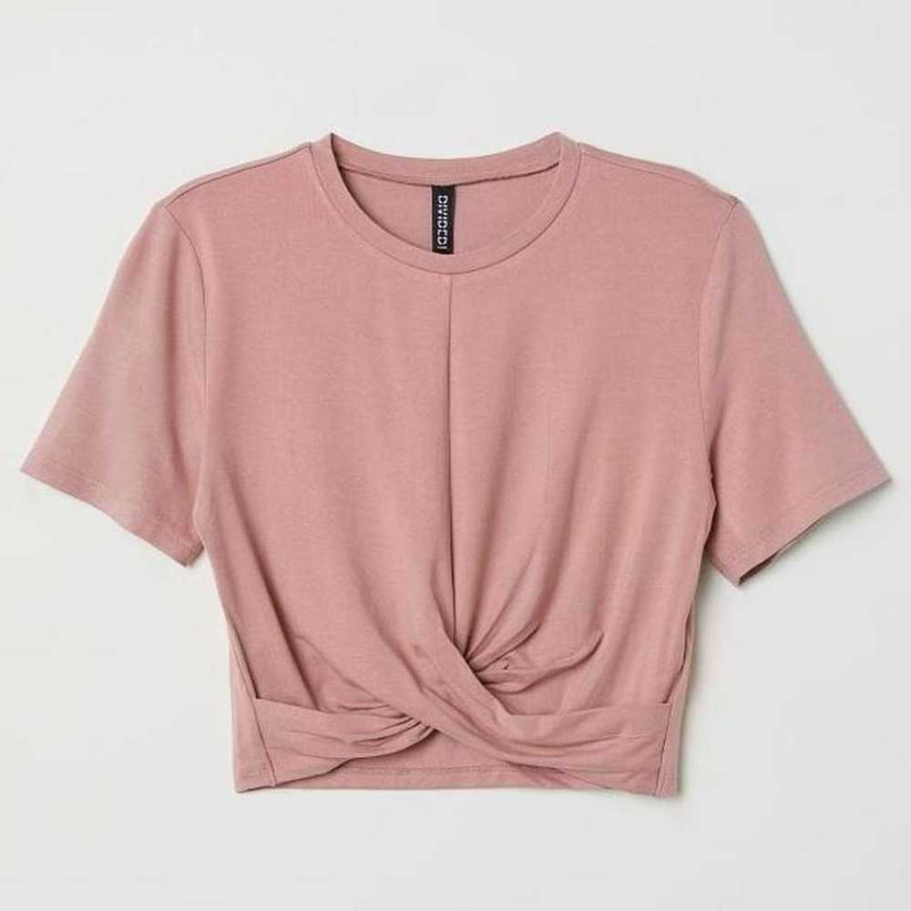 Divided × H&M Mauve pink knotted crop top cropped… - image 1