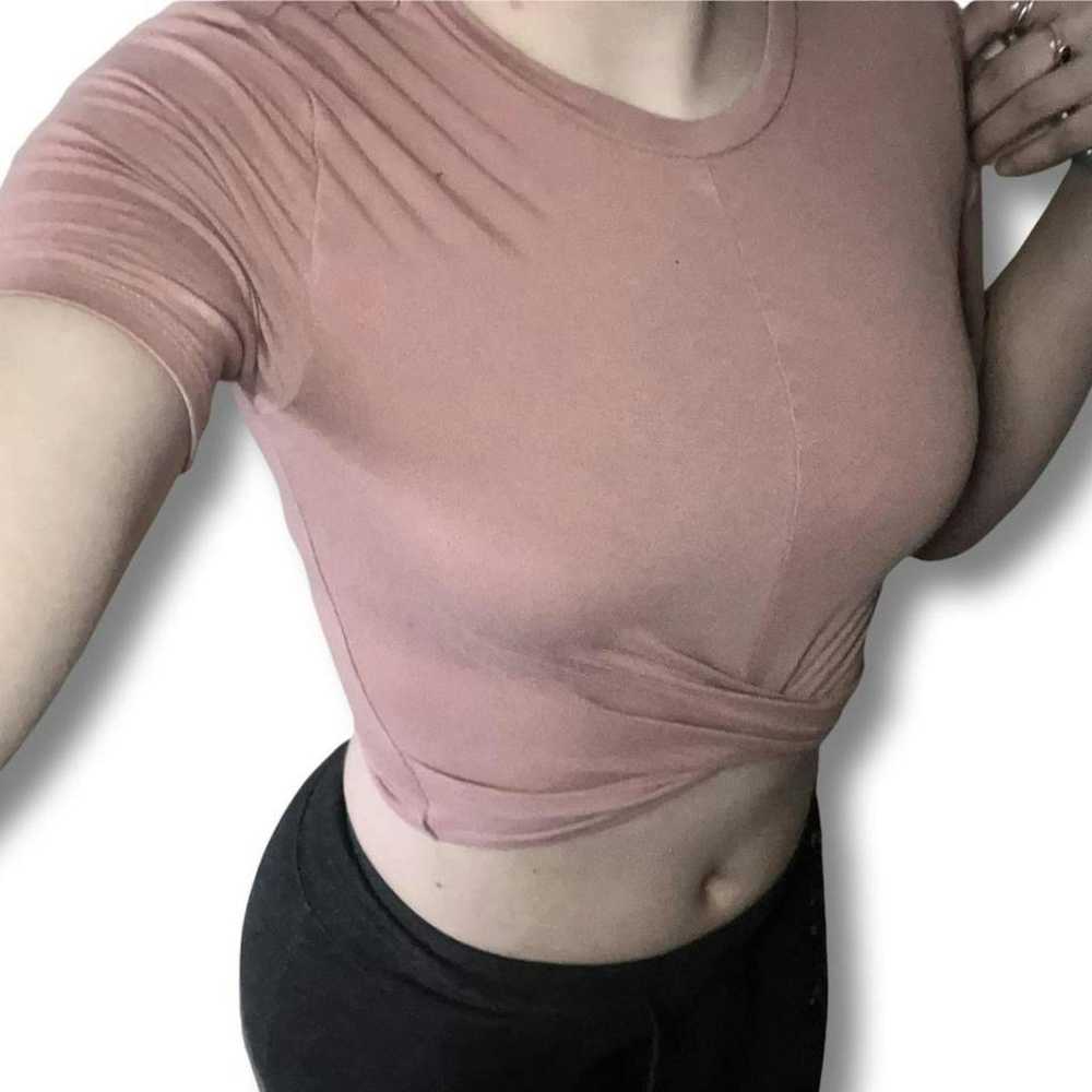 Divided × H&M Mauve pink knotted crop top cropped… - image 2