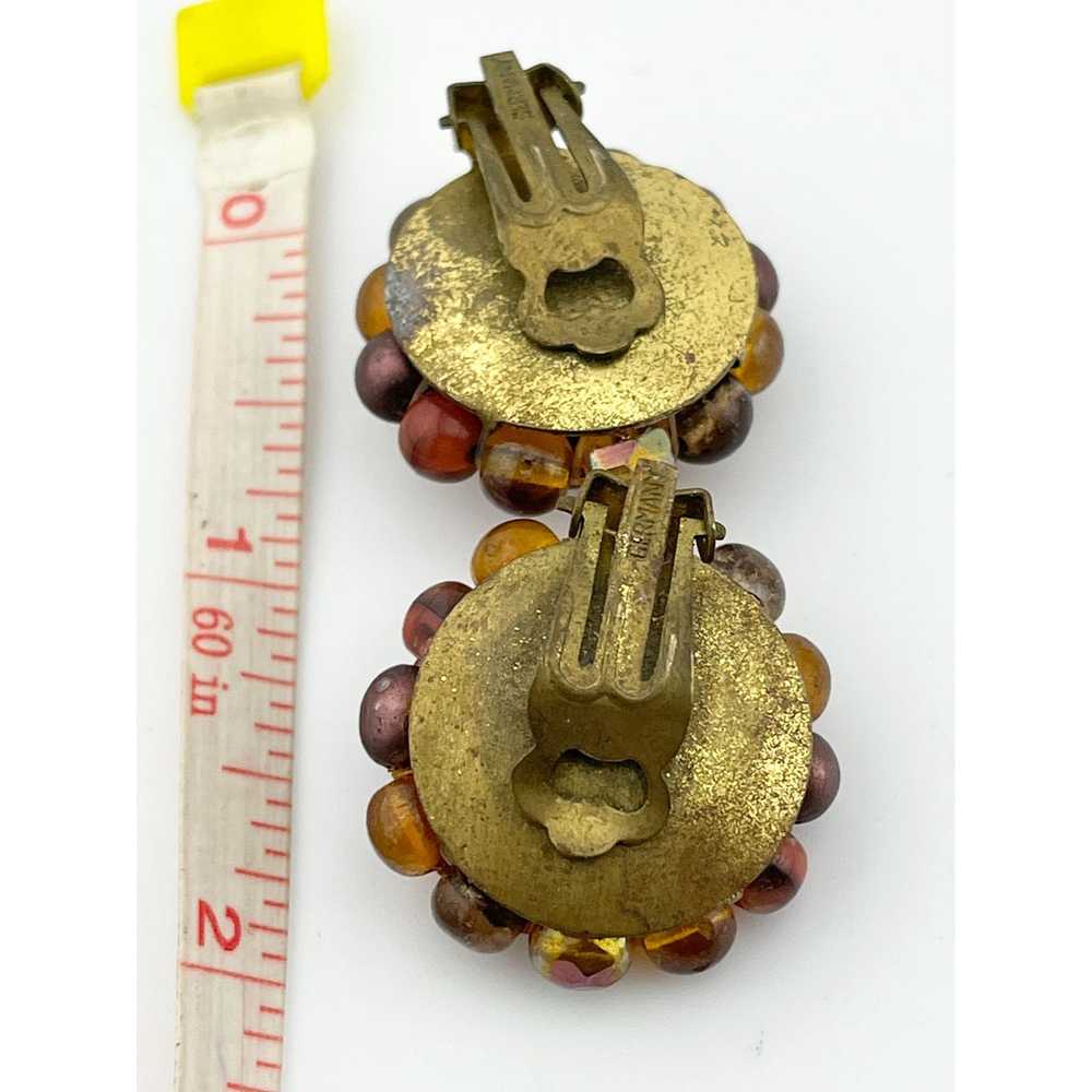 Vintage Vintage Germany beaded cluster earrings - image 4