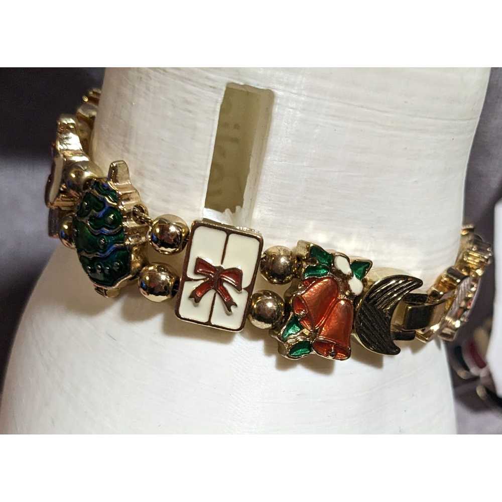 Other Vintage Holiday Charm Slide Bracelet - image 1