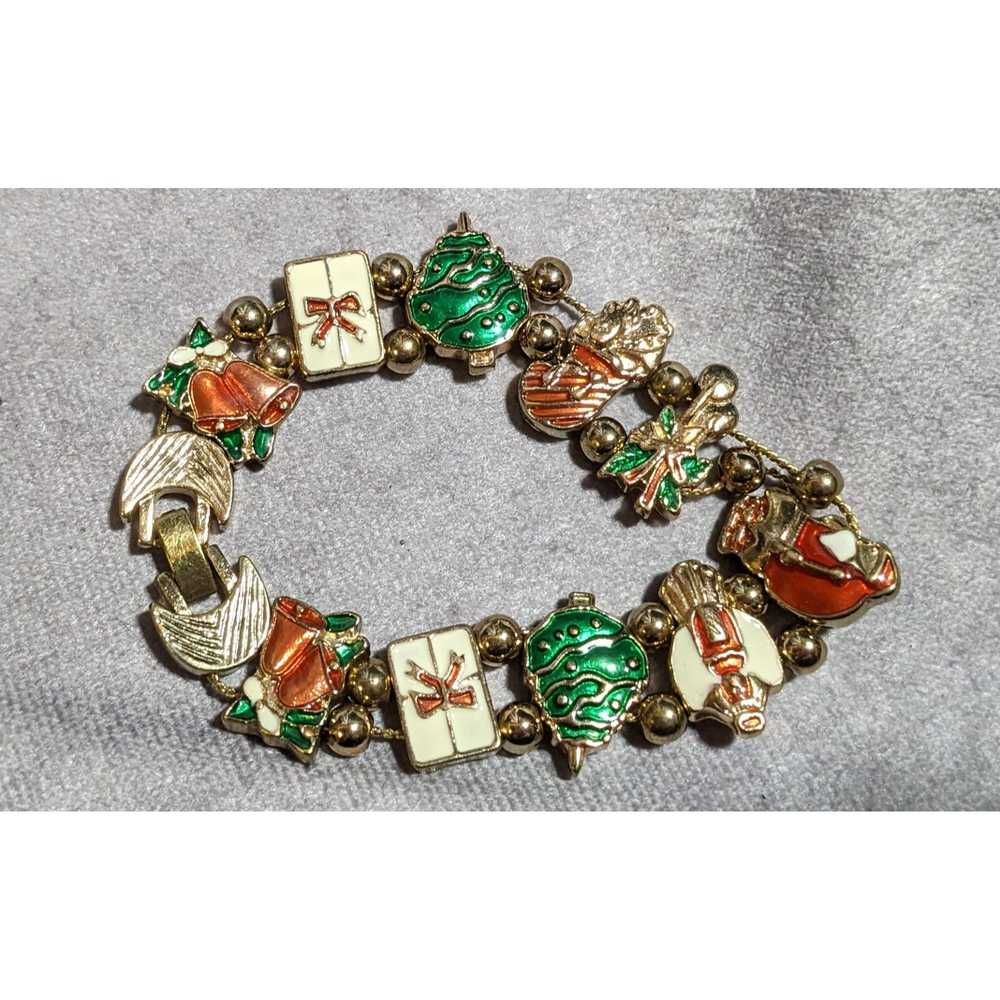 Other Vintage Holiday Charm Slide Bracelet - image 3