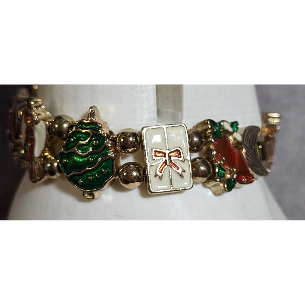 Other Vintage Holiday Charm Slide Bracelet - image 4