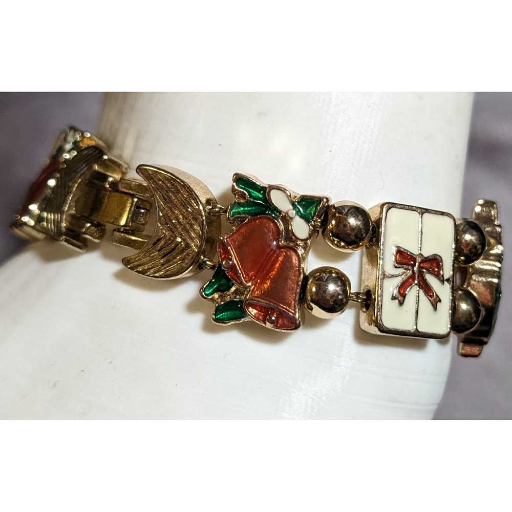 Other Vintage Holiday Charm Slide Bracelet - image 5