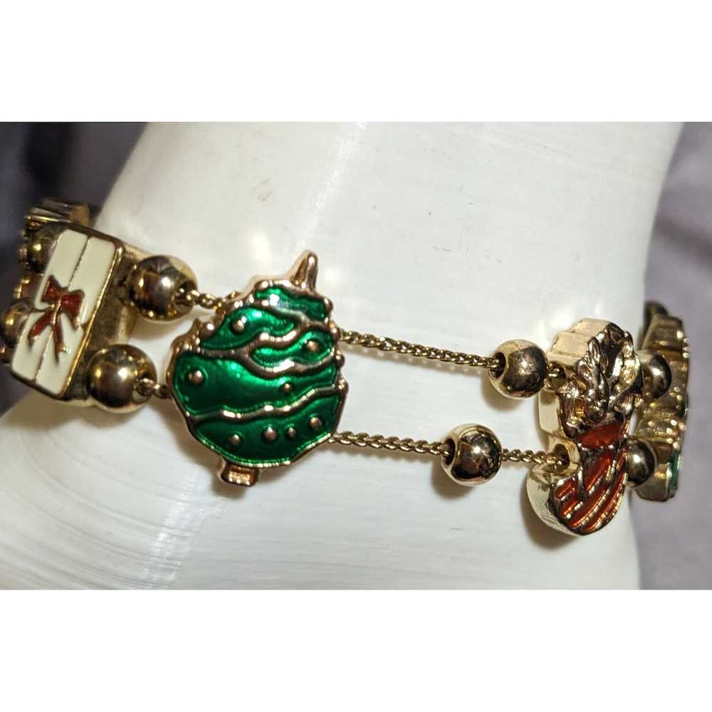 Other Vintage Holiday Charm Slide Bracelet - image 6