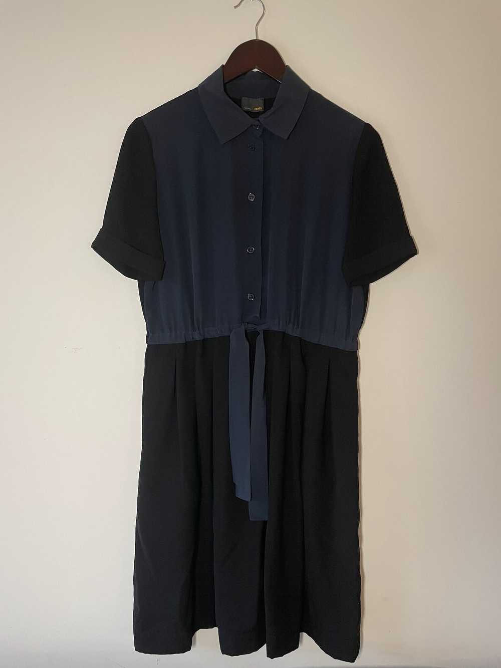 Fendi Fendi Black and Navy Midi Dress - Gem